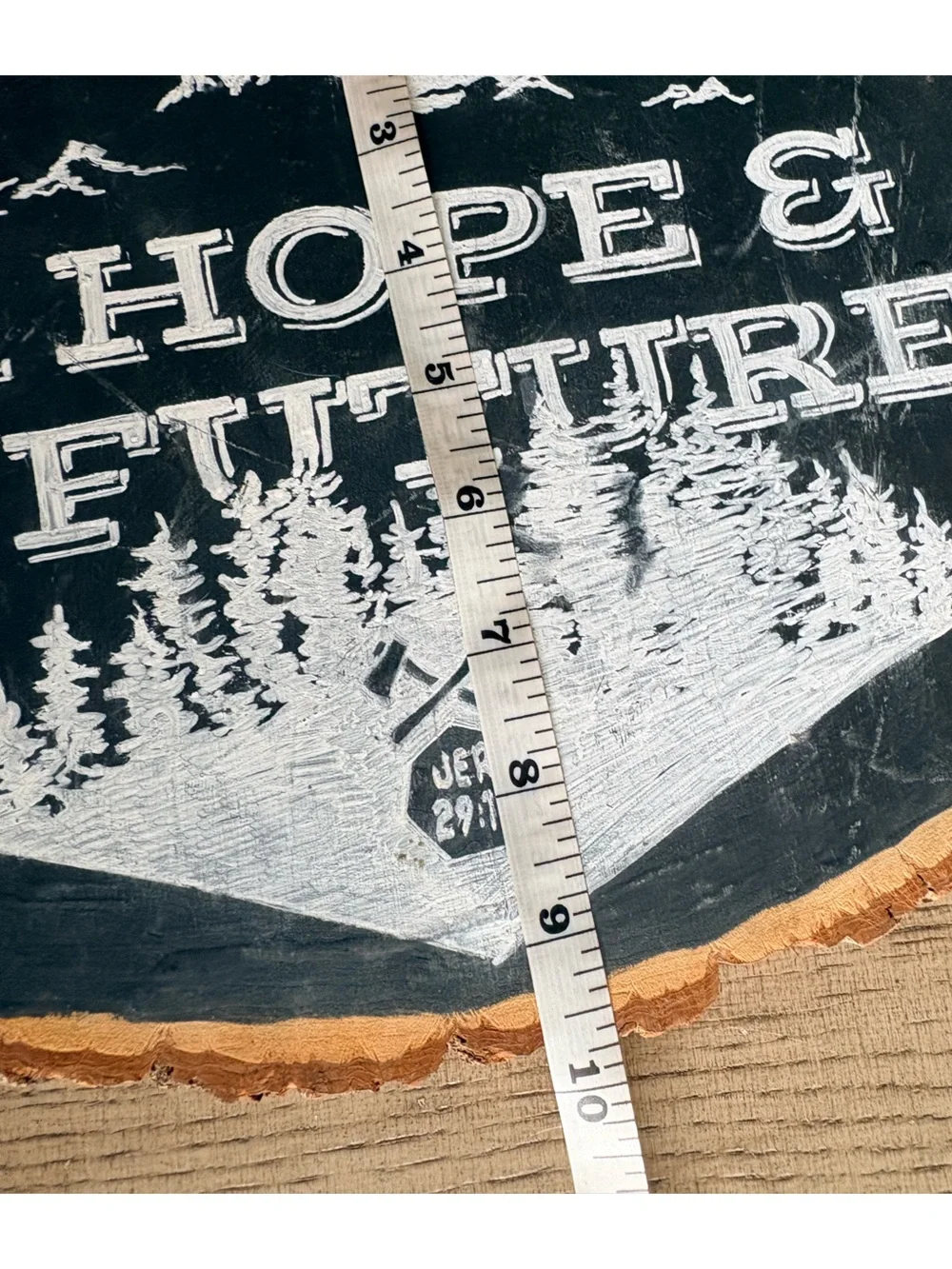 Rustic Black & Natural Wood 'A Hope & A Future' Wall Plaque - handmade
